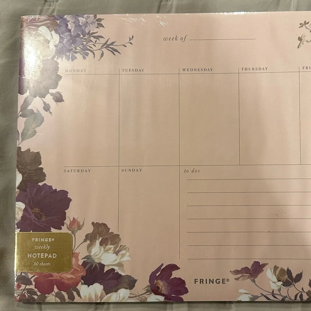 New Fringe Studio Rose Garden Large Desktop Weekly Planner - 80 Sheets